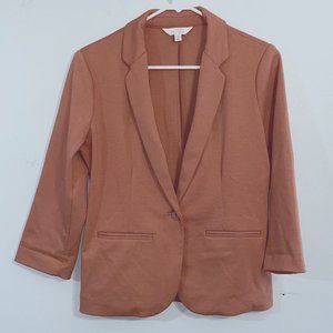 LC Lauren Conrad cropped knit blazer salmon pink S
